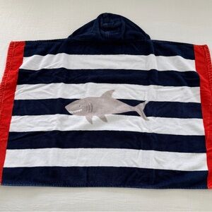 Pottery Barn Kids Shark Stripe Baby Beach Hooded Towel